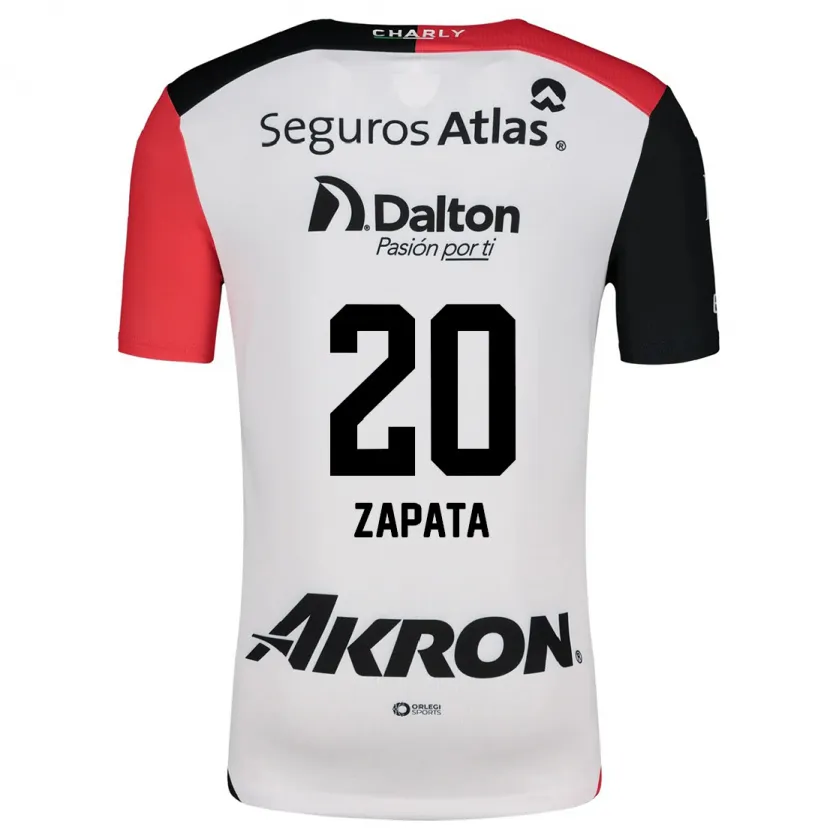 Danxen Damen Juan Zapata #20 Weiß Rot Schwarz Auswärtstrikot Trikot 2024/25 T-Shirt