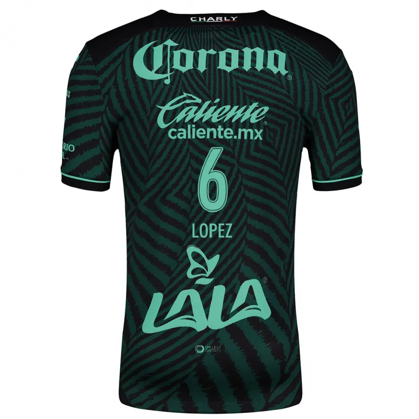 Danxen Damen Brenda López #6 Schwarz Grün Auswärtstrikot Trikot 2024/25 T-Shirt