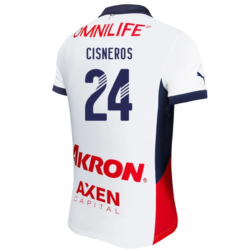 Danxen Damen Carlos Cisneros #24 Weiß Rot Blau Auswärtstrikot Trikot 2024/25 T-Shirt
