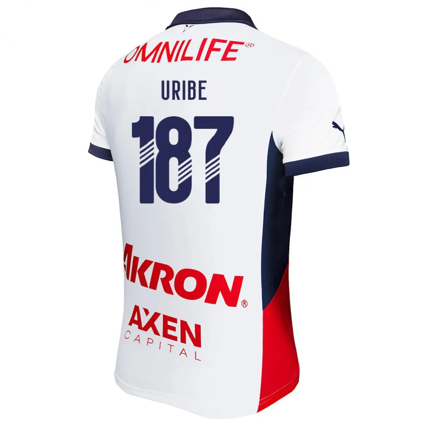 Danxen Damen Juan Uribe #187 Weiß Rot Blau Auswärtstrikot Trikot 2024/25 T-Shirt