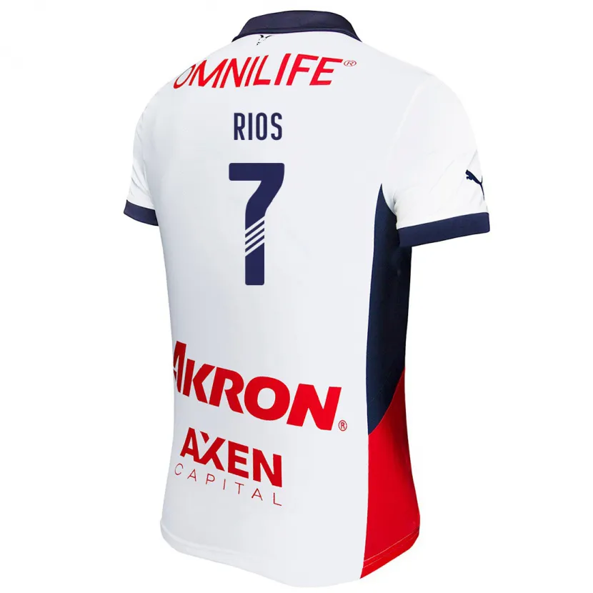 Danxen Damen Daniel Ríos #7 Weiß Rot Blau Auswärtstrikot Trikot 2024/25 T-Shirt