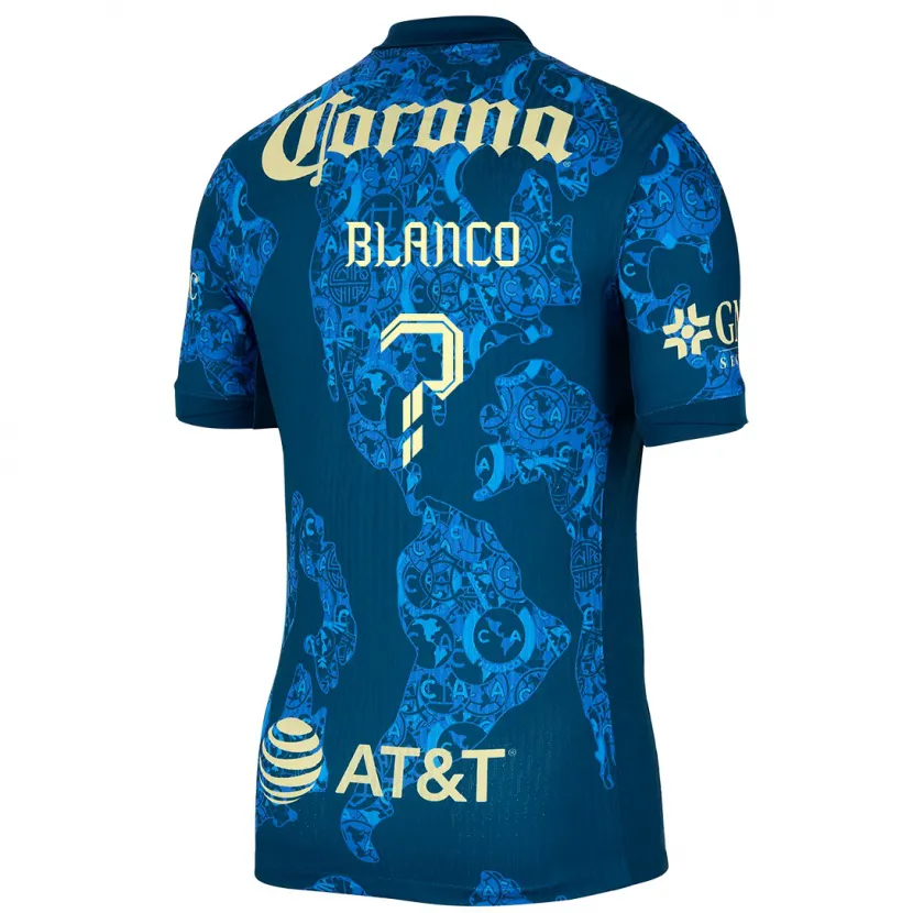 Danxen Damen Lionel Blanco #0 Blau Gelb Auswärtstrikot Trikot 2024/25 T-Shirt