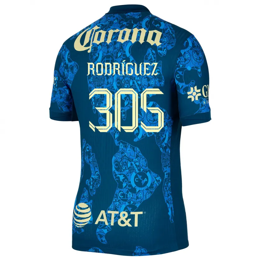 Danxen Damen Bryan Rodríguez #305 Blau Gelb Auswärtstrikot Trikot 2024/25 T-Shirt