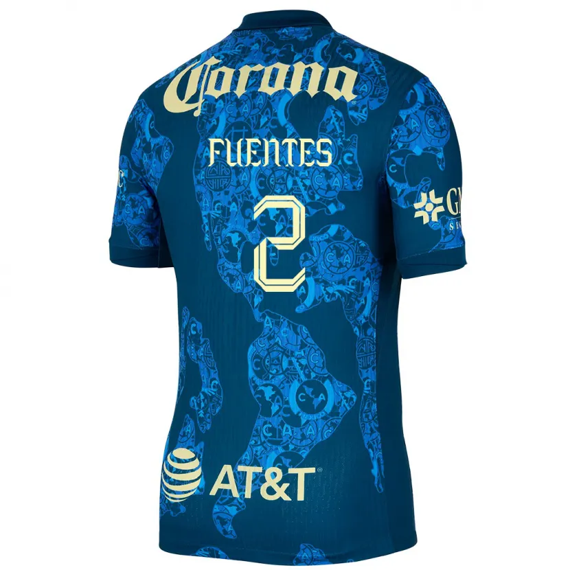 Danxen Damen Luis Fuentes #2 Blau Gelb Auswärtstrikot Trikot 2024/25 T-Shirt