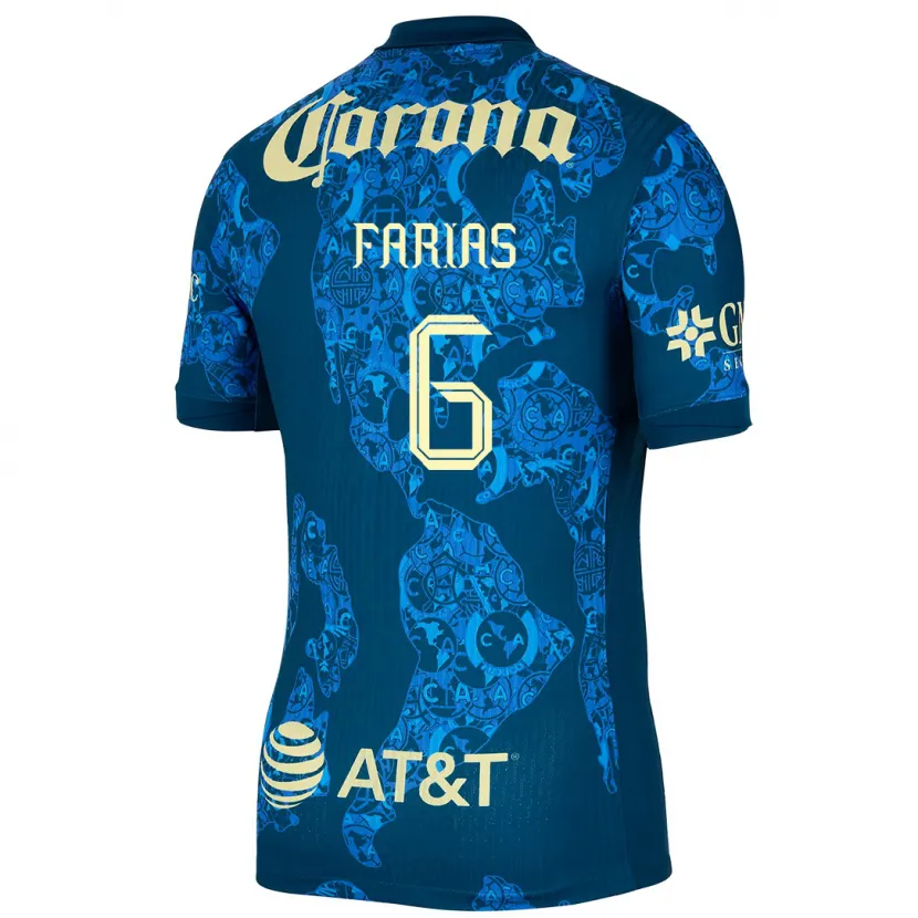 Danxen Damen Janelly Farias #6 Blau Gelb Auswärtstrikot Trikot 2024/25 T-Shirt
