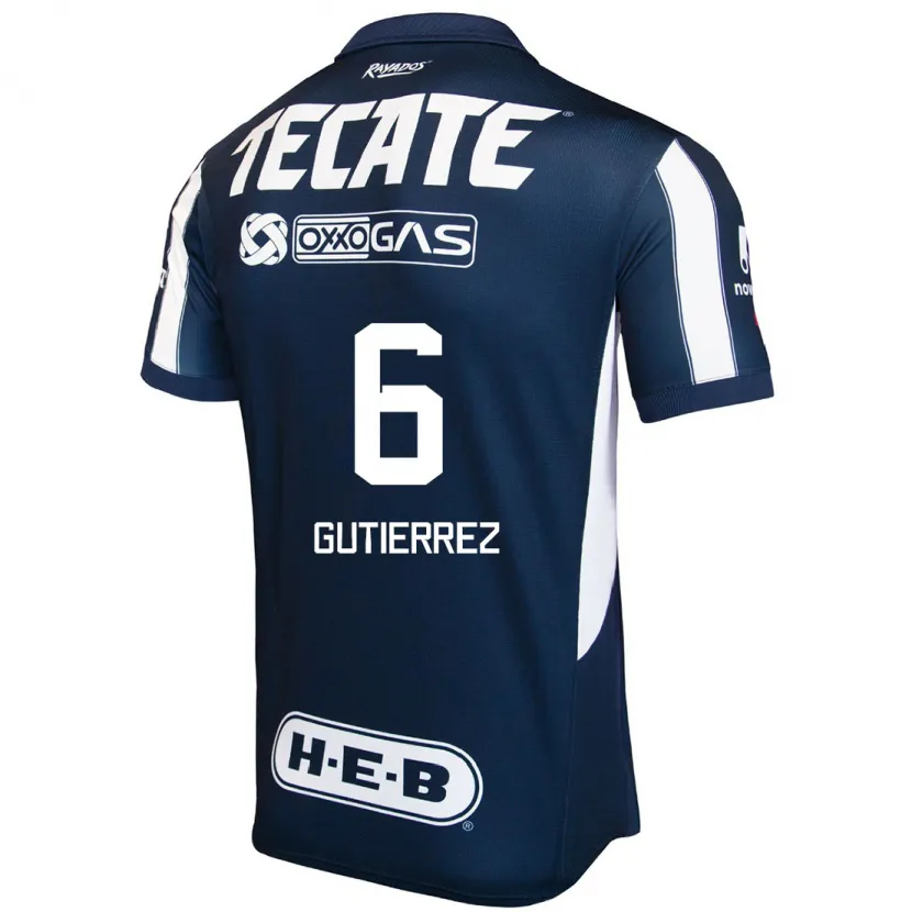 Danxen Kinder Édson Gutiérrez #6 Blau Rot Weiß Heimtrikot Trikot 2024/25 T-Shirt