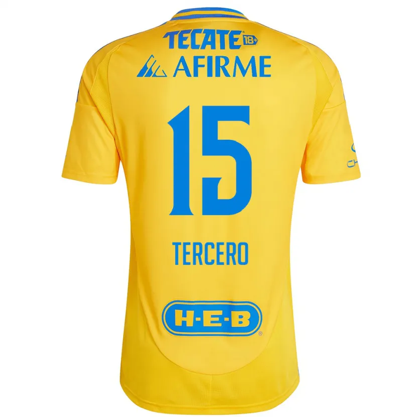 Danxen Kinder Eduardo Tercero #15 Goldgelb Heimtrikot Trikot 2024/25 T-Shirt