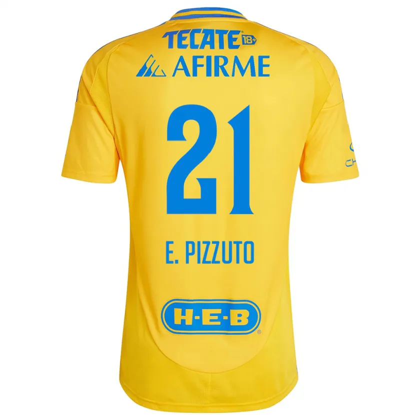 Danxen Kinder Eugenio Pizzuto #21 Goldgelb Heimtrikot Trikot 2024/25 T-Shirt