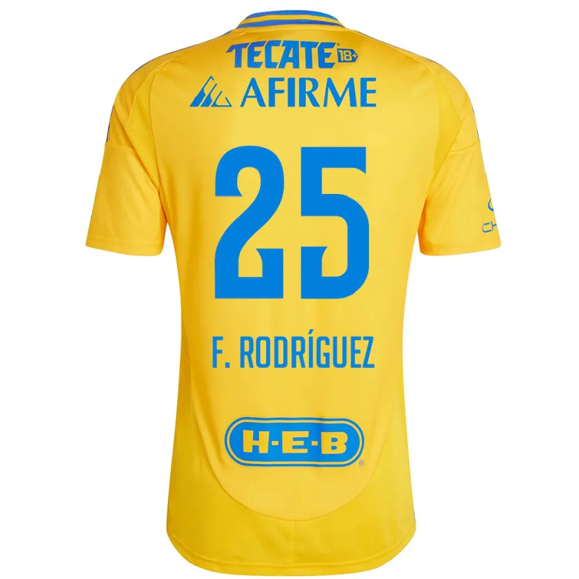 Danxen Kinder Felipe Rodríguez #25 Goldgelb Heimtrikot Trikot 2024/25 T-Shirt