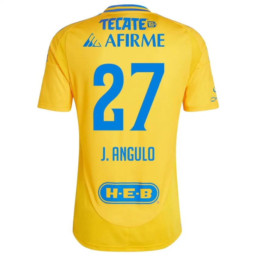 Danxen Kinder Jesús Angulo #27 Goldgelb Heimtrikot Trikot 2024/25 T-Shirt