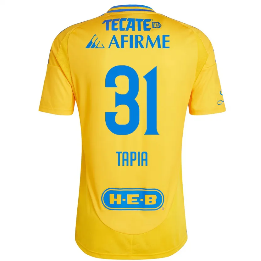 Danxen Kinder Fernando Tapia #31 Goldgelb Heimtrikot Trikot 2024/25 T-Shirt