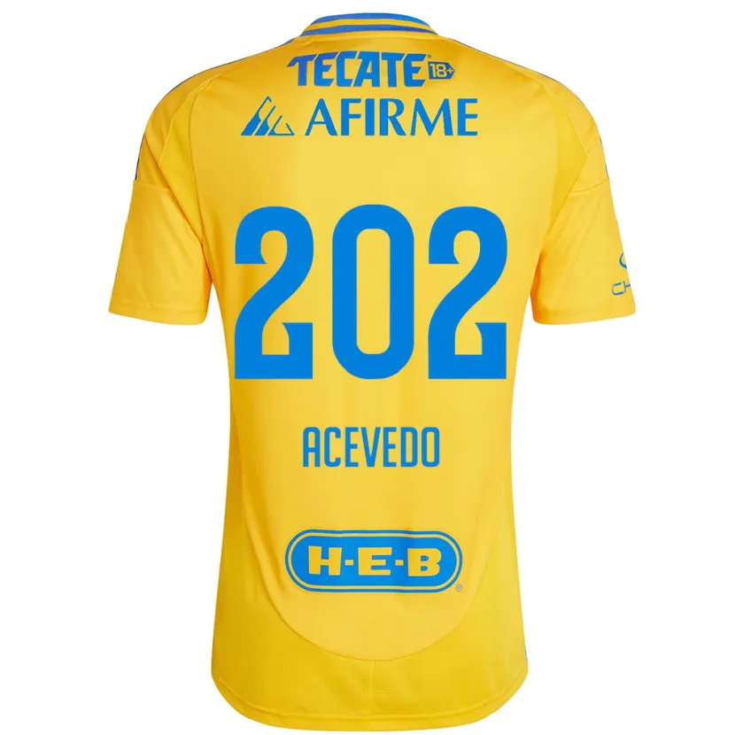 Danxen Kinder José Acevedo #202 Goldgelb Heimtrikot Trikot 2024/25 T-Shirt