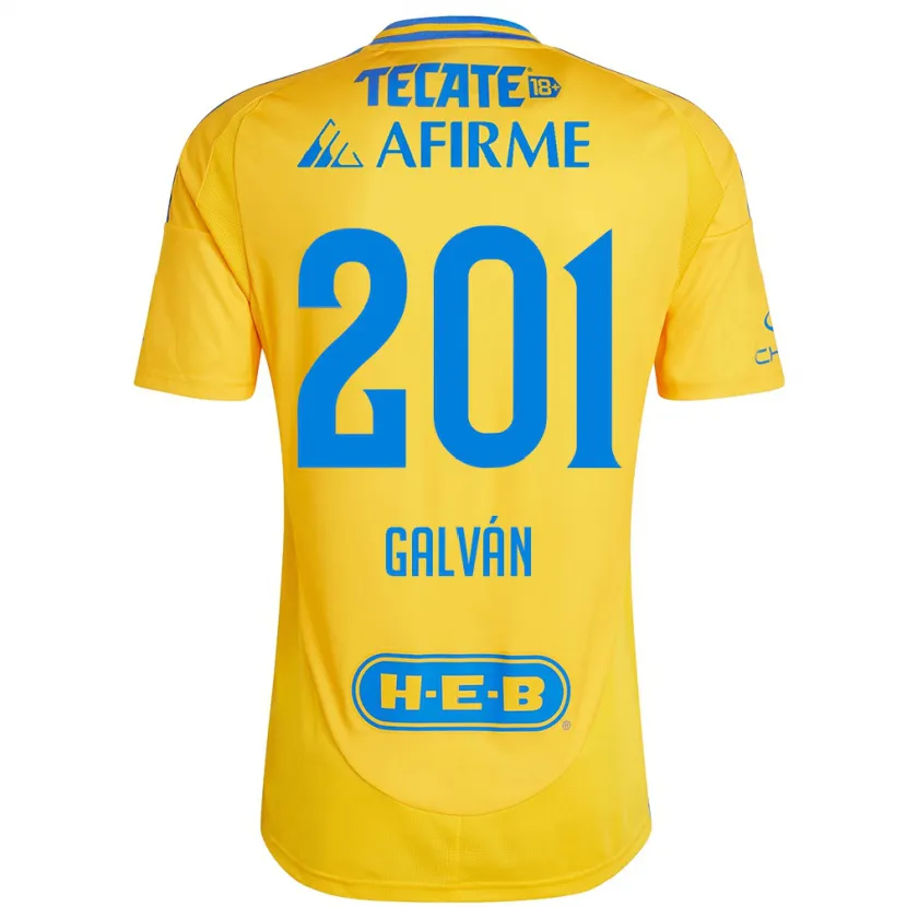 Danxen Kinder Isac Galván #201 Goldgelb Heimtrikot Trikot 2024/25 T-Shirt