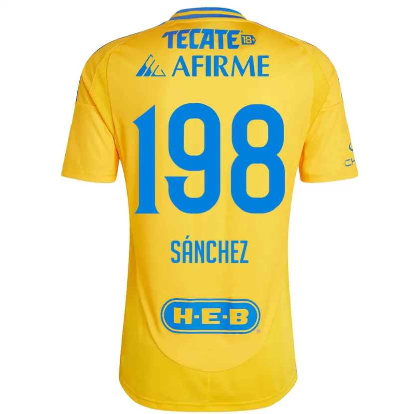 Danxen Kinder Diego Sánchez #198 Goldgelb Heimtrikot Trikot 2024/25 T-Shirt