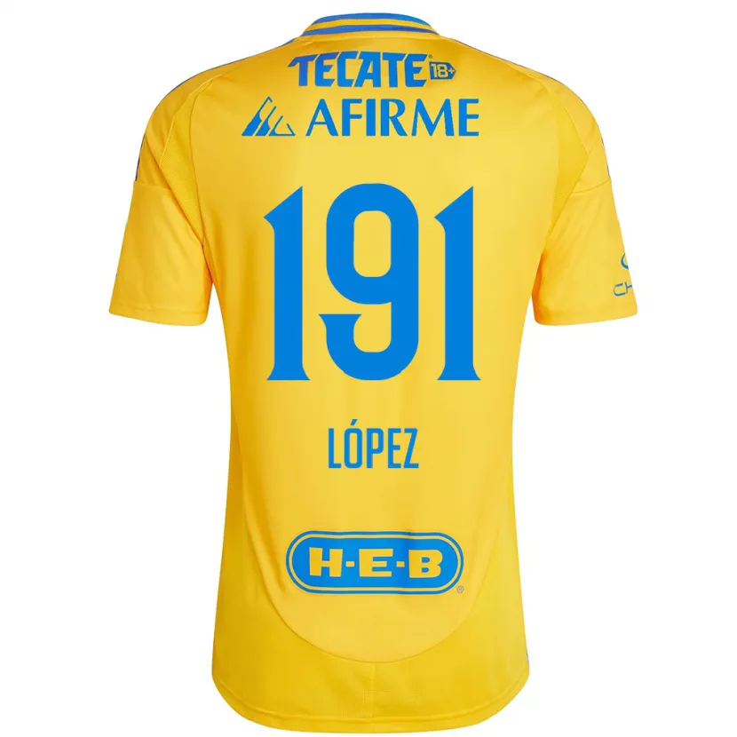 Danxen Kinder Adrián López #191 Goldgelb Heimtrikot Trikot 2024/25 T-Shirt