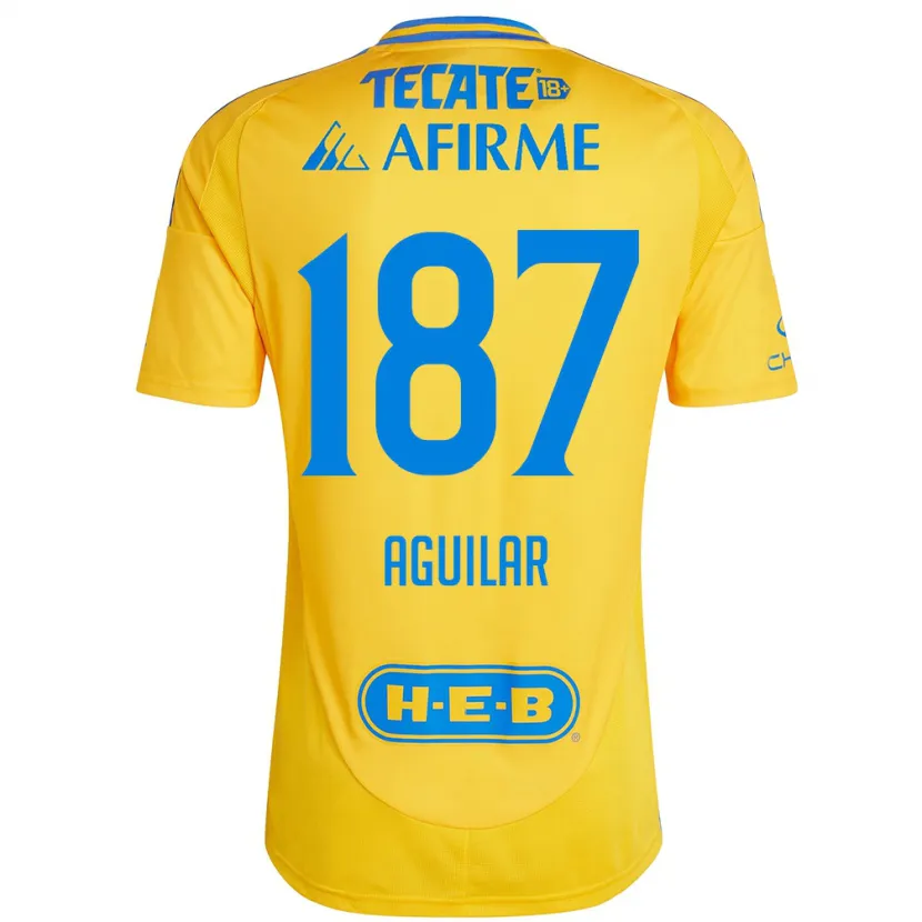 Danxen Kinder Manuel Aguilar #187 Goldgelb Heimtrikot Trikot 2024/25 T-Shirt