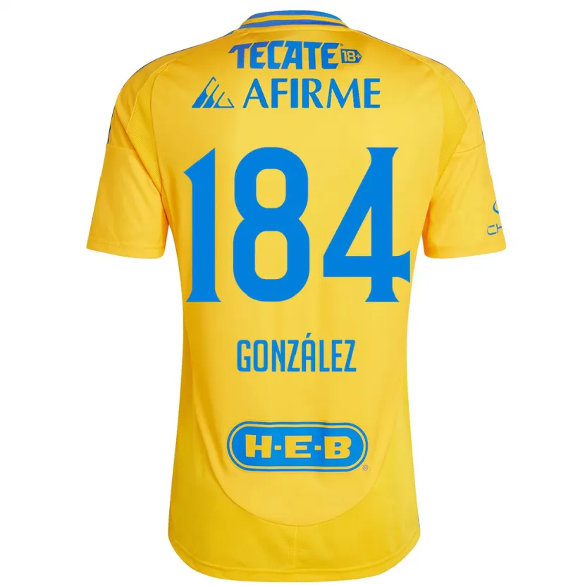 Danxen Kinder Erick González #184 Goldgelb Heimtrikot Trikot 2024/25 T-Shirt
