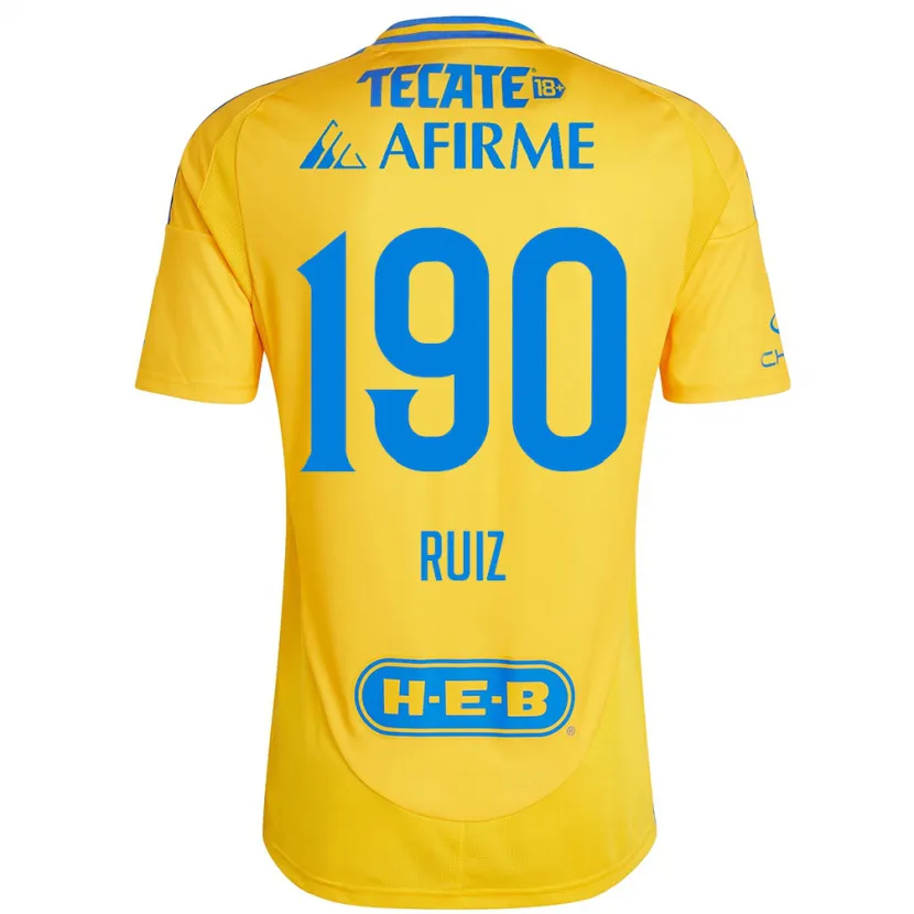 Danxen Kinder Óscar Ruiz #190 Goldgelb Heimtrikot Trikot 2024/25 T-Shirt