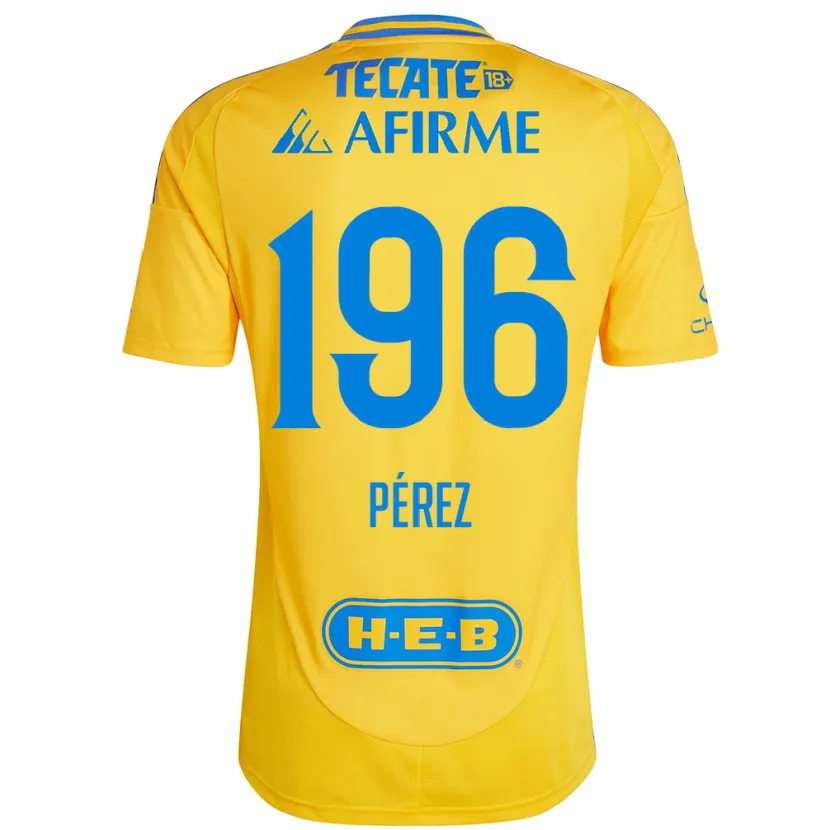 Danxen Kinder Axel Pérez #196 Goldgelb Heimtrikot Trikot 2024/25 T-Shirt