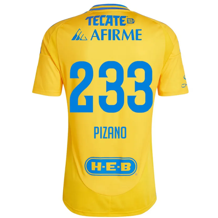 Danxen Kinder Juan Pizano #233 Goldgelb Heimtrikot Trikot 2024/25 T-Shirt