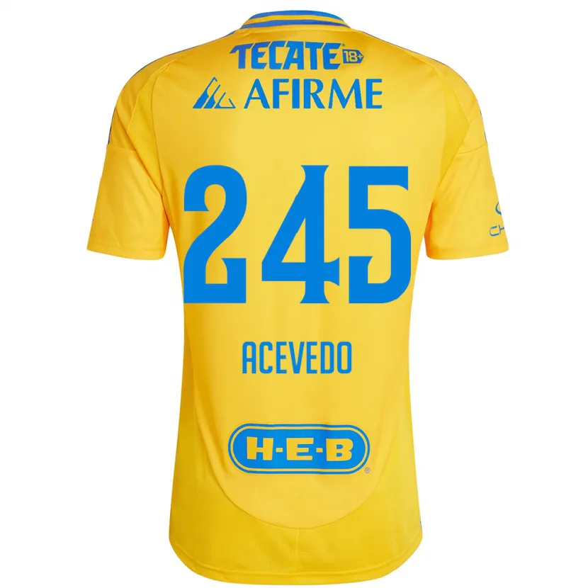 Danxen Kinder Kevin Acevedo #245 Goldgelb Heimtrikot Trikot 2024/25 T-Shirt
