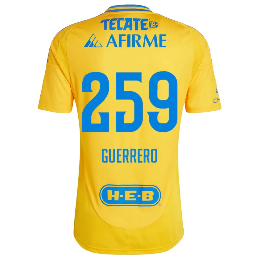 Danxen Kinder Erick Guerrero #259 Goldgelb Heimtrikot Trikot 2024/25 T-Shirt