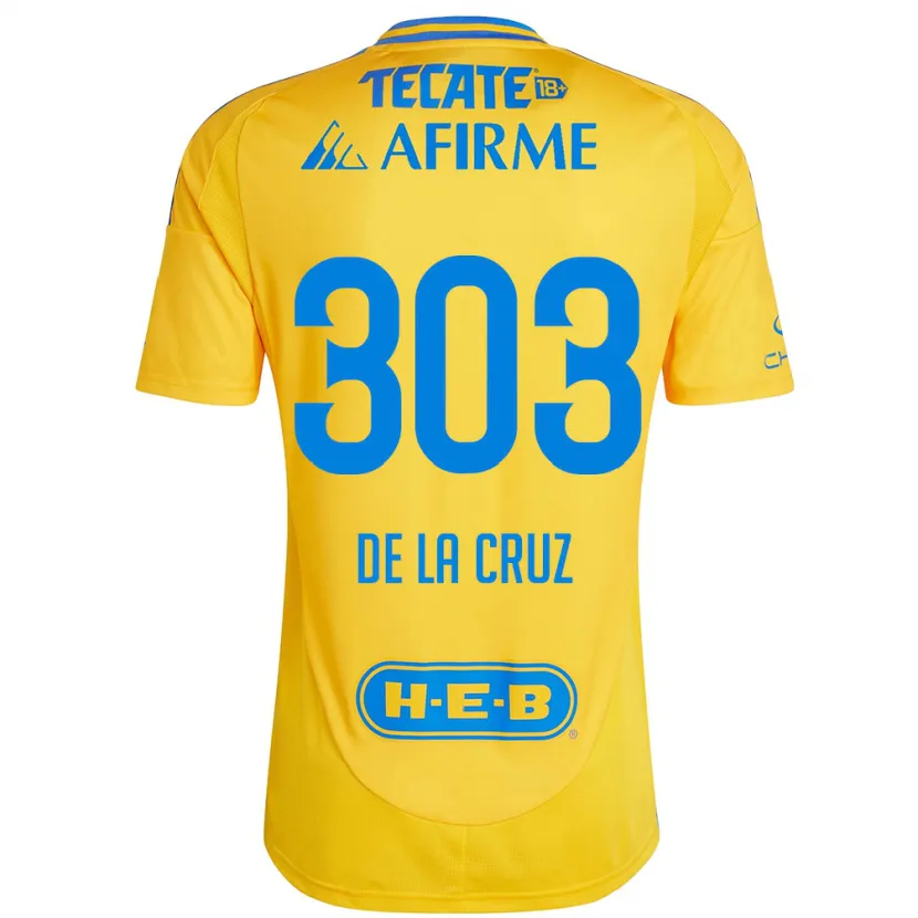 Danxen Kinder Erick De La Cruz #303 Goldgelb Heimtrikot Trikot 2024/25 T-Shirt