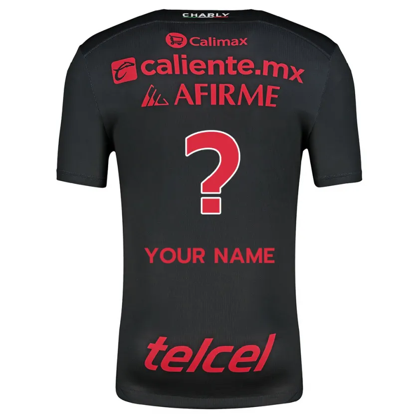 Danxen Kinder Ihren Namen #0 Schwarz Rot Heimtrikot Trikot 2024/25 T-Shirt
