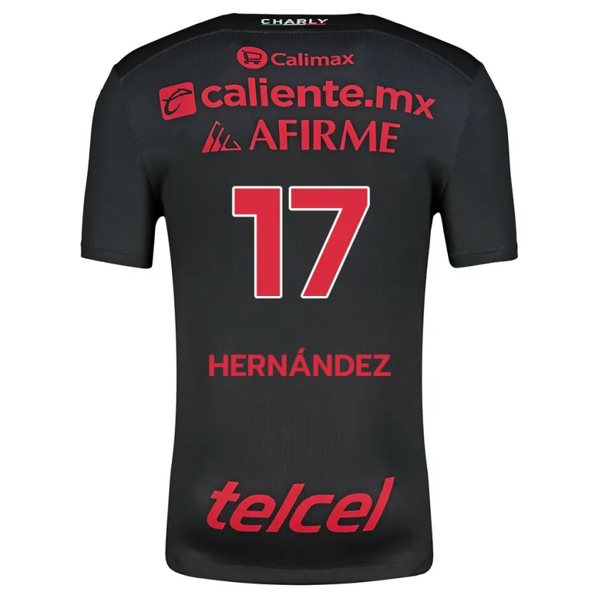 Danxen Kinder Rubén Hernández #17 Schwarz Rot Heimtrikot Trikot 2024/25 T-Shirt