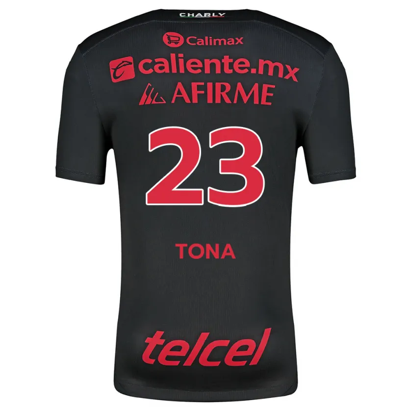 Danxen Kinder Iván Tona #23 Schwarz Rot Heimtrikot Trikot 2024/25 T-Shirt