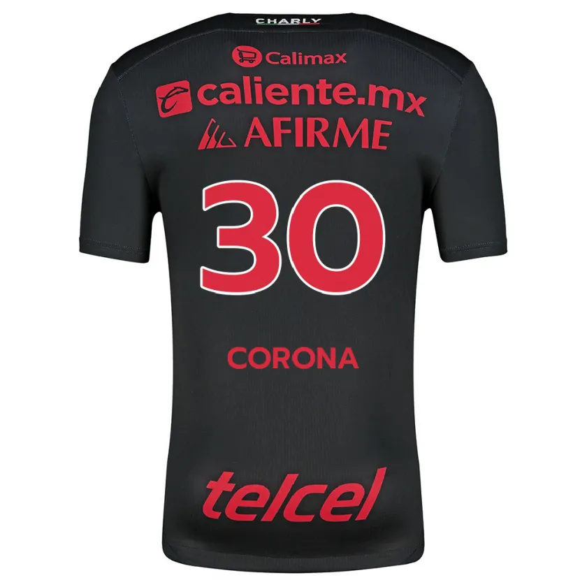 Danxen Kinder Jesús Corona #30 Schwarz Rot Heimtrikot Trikot 2024/25 T-Shirt