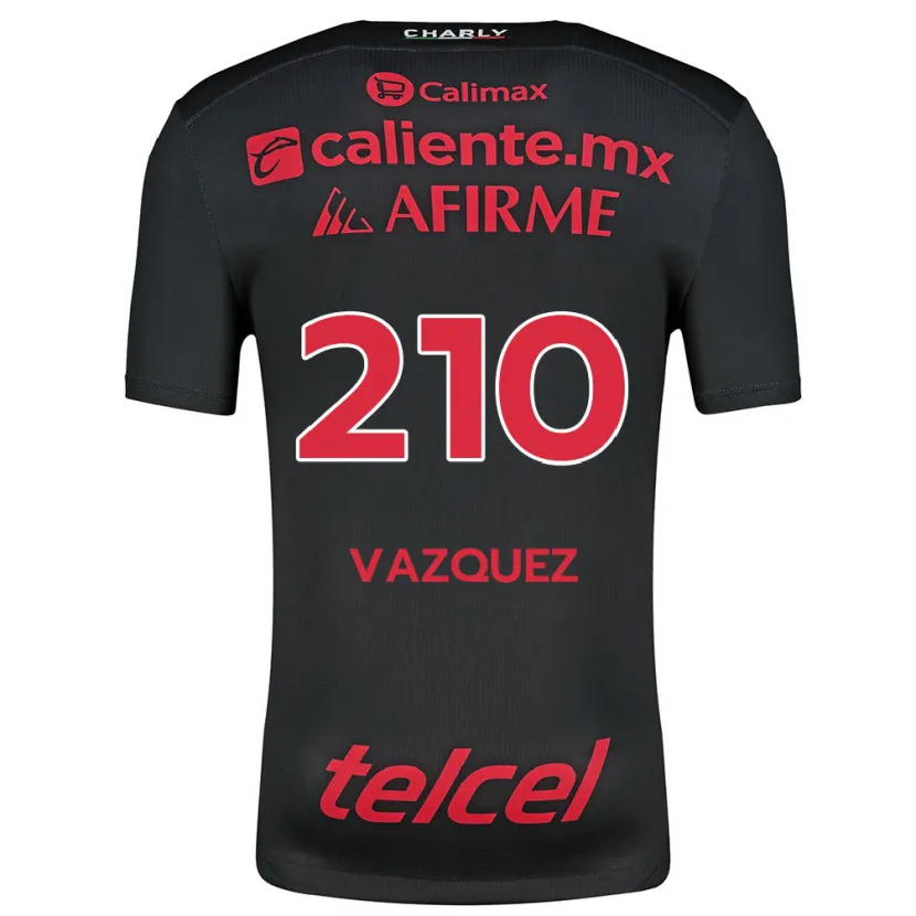 Danxen Kinder Daniel Vázquez #210 Schwarz Rot Heimtrikot Trikot 2024/25 T-Shirt