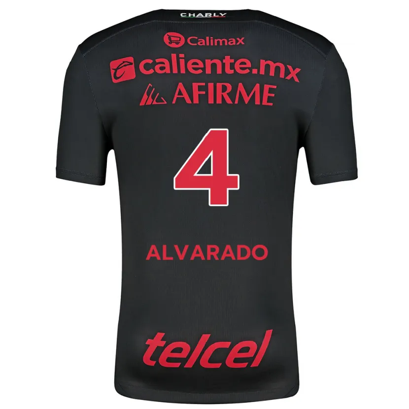Danxen Kinder Mónica Alvarado #4 Schwarz Rot Heimtrikot Trikot 2024/25 T-Shirt