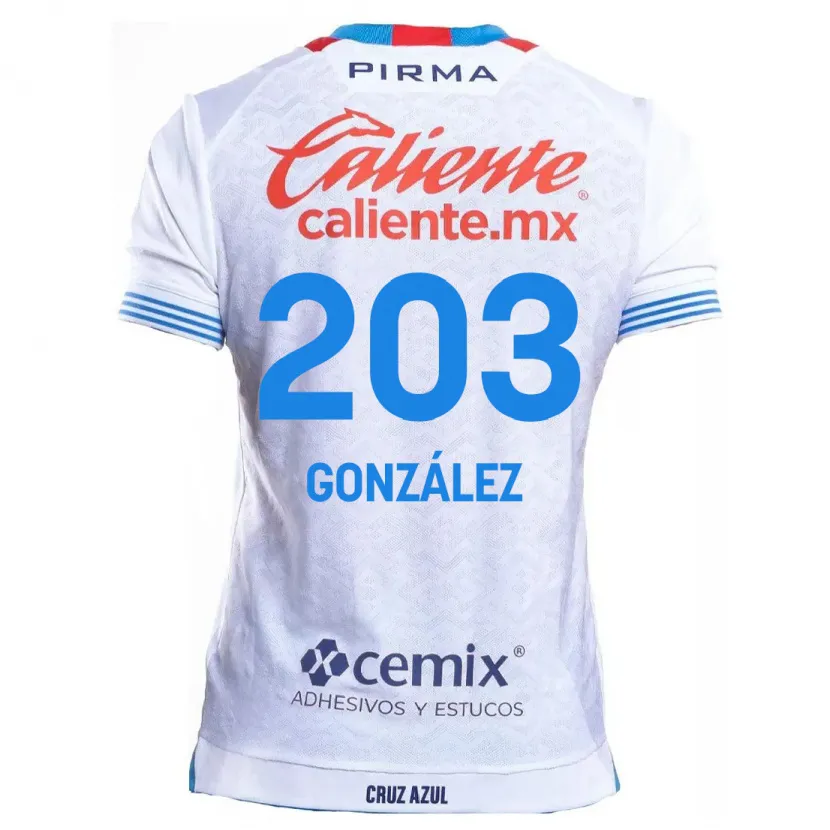 Danxen Kinder Rogelio González #203 Weiß Blau Auswärtstrikot Trikot 2024/25 T-Shirt