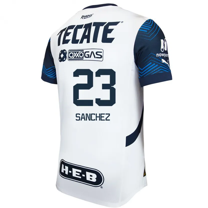 Danxen Kinder Gustavo Sanchez #23 Weiß Blau Auswärtstrikot Trikot 2024/25 T-Shirt