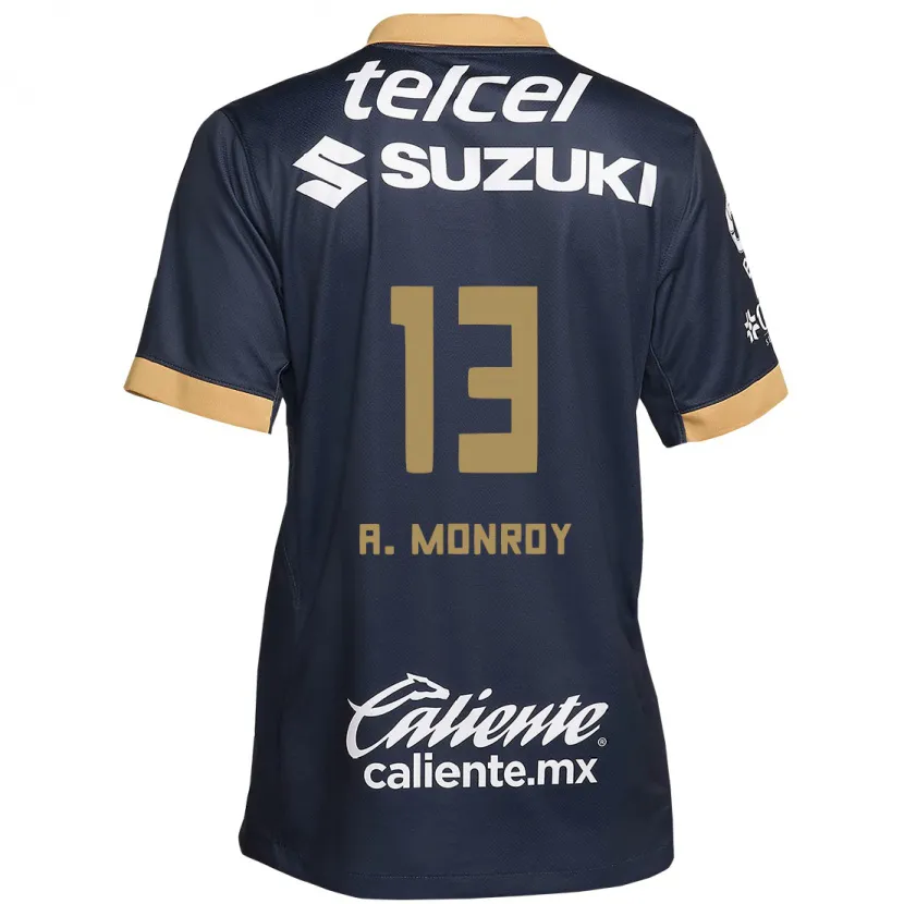 Danxen Kinder Pablo Monroy #13 Obsidian Gold Weiß Auswärtstrikot Trikot 2024/25 T-Shirt