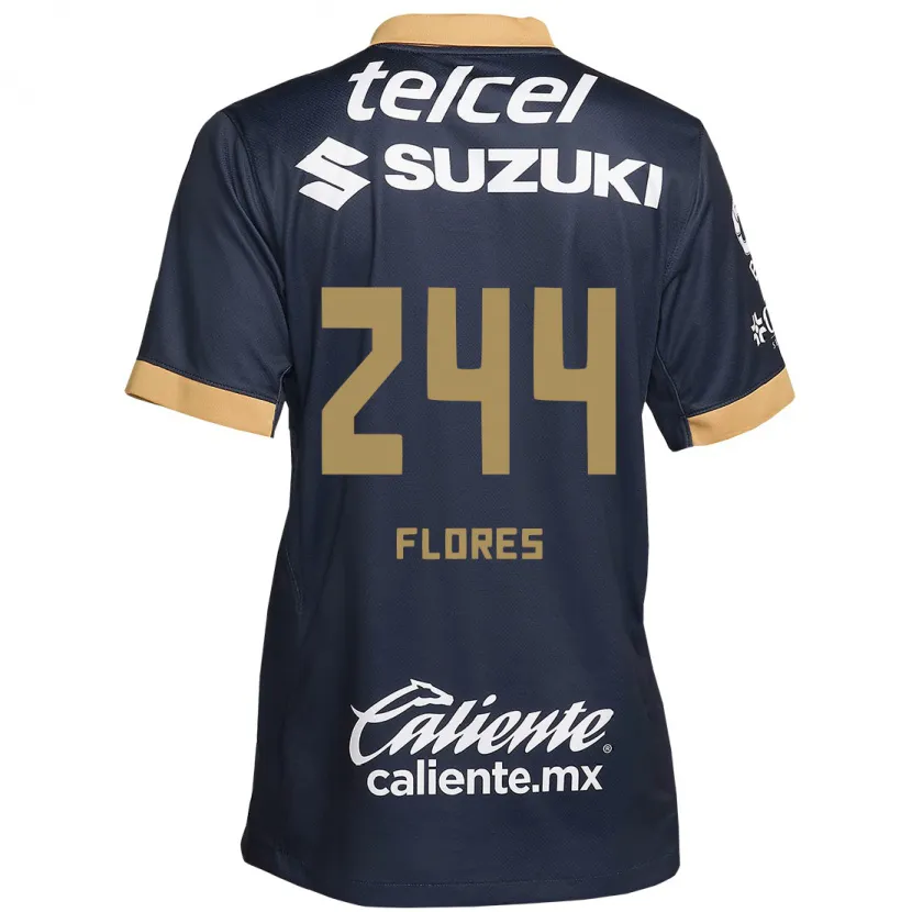 Danxen Kinder Jonathan Flores #244 Obsidian Gold Weiß Auswärtstrikot Trikot 2024/25 T-Shirt