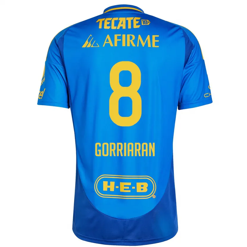 Danxen Kinder Fernando Gorriarán #8 Blau Gelb Auswärtstrikot Trikot 2024/25 T-Shirt