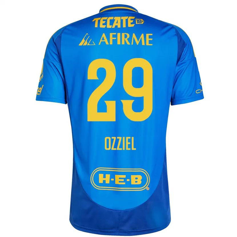 Danxen Kinder Ozziel Herrera #29 Blau Gelb Auswärtstrikot Trikot 2024/25 T-Shirt