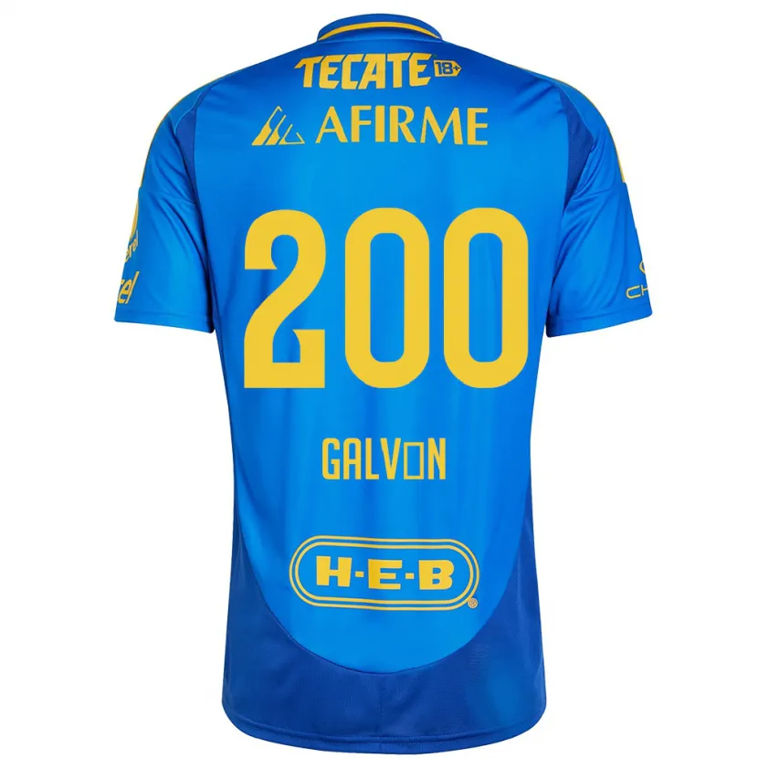 Danxen Kinder Isaias Galván #200 Blau Gelb Auswärtstrikot Trikot 2024/25 T-Shirt