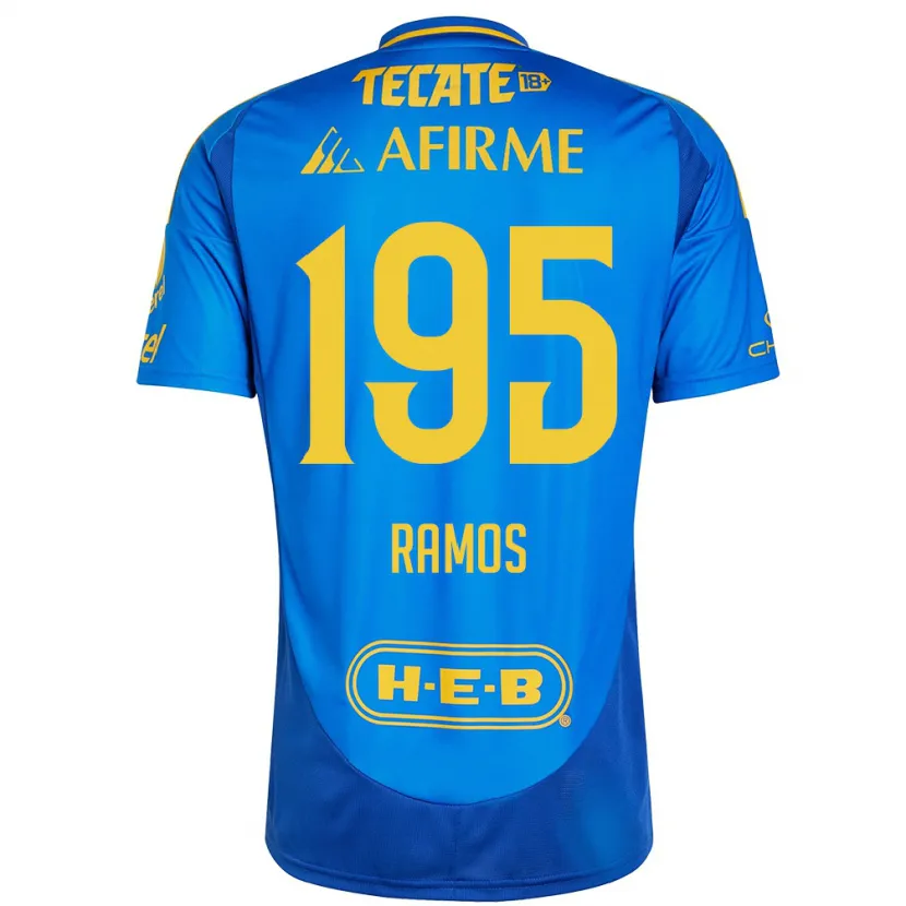 Danxen Kinder Rodrigo Ramos #195 Blau Gelb Auswärtstrikot Trikot 2024/25 T-Shirt