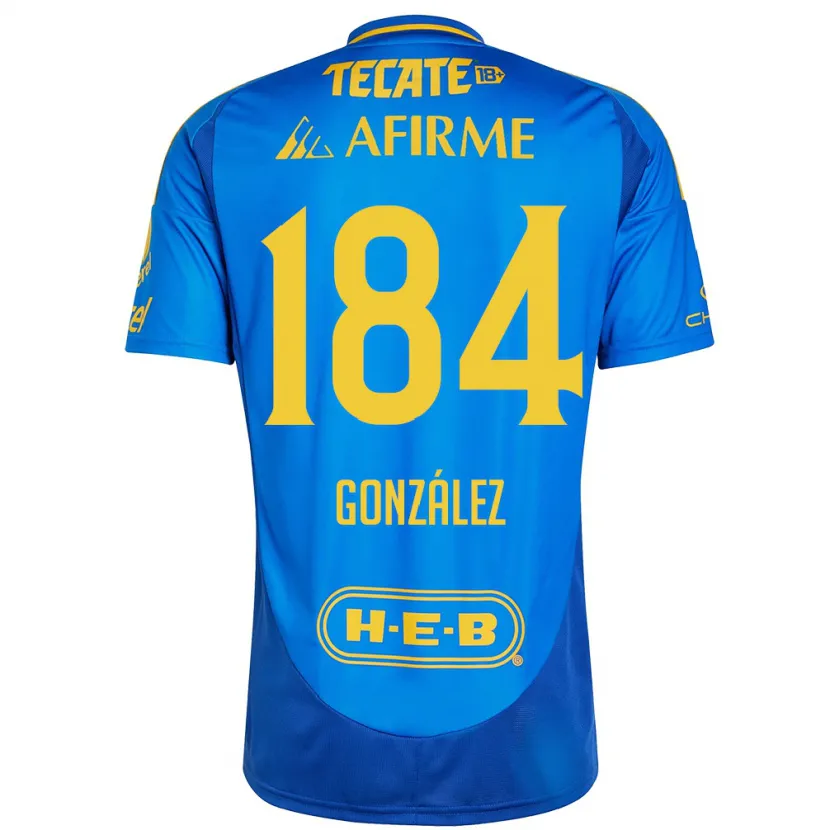 Danxen Kinder Erick González #184 Blau Gelb Auswärtstrikot Trikot 2024/25 T-Shirt