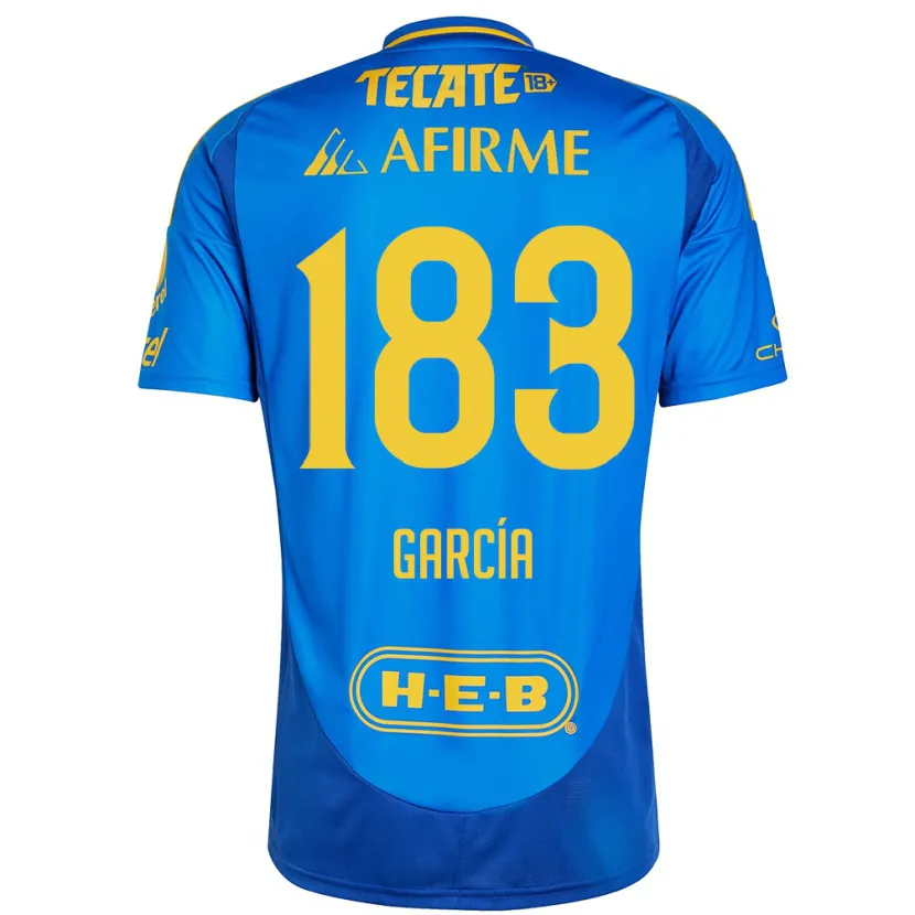 Danxen Kinder Zahir García #183 Blau Gelb Auswärtstrikot Trikot 2024/25 T-Shirt