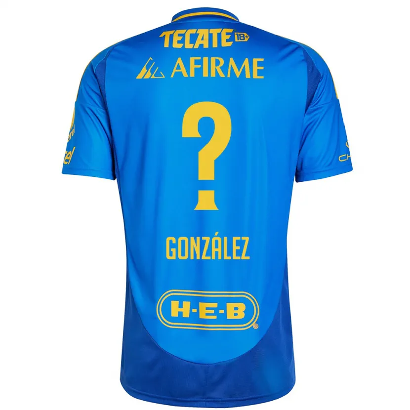 Danxen Kinder Fernando González #0 Blau Gelb Auswärtstrikot Trikot 2024/25 T-Shirt