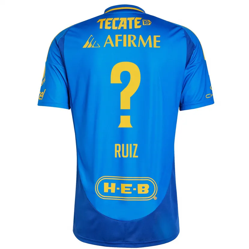 Danxen Kinder Luis Ruiz #0 Blau Gelb Auswärtstrikot Trikot 2024/25 T-Shirt