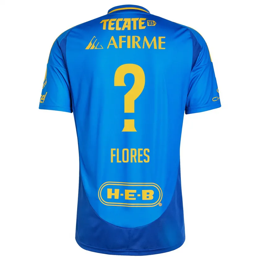 Danxen Kinder Hernán Flores #0 Blau Gelb Auswärtstrikot Trikot 2024/25 T-Shirt