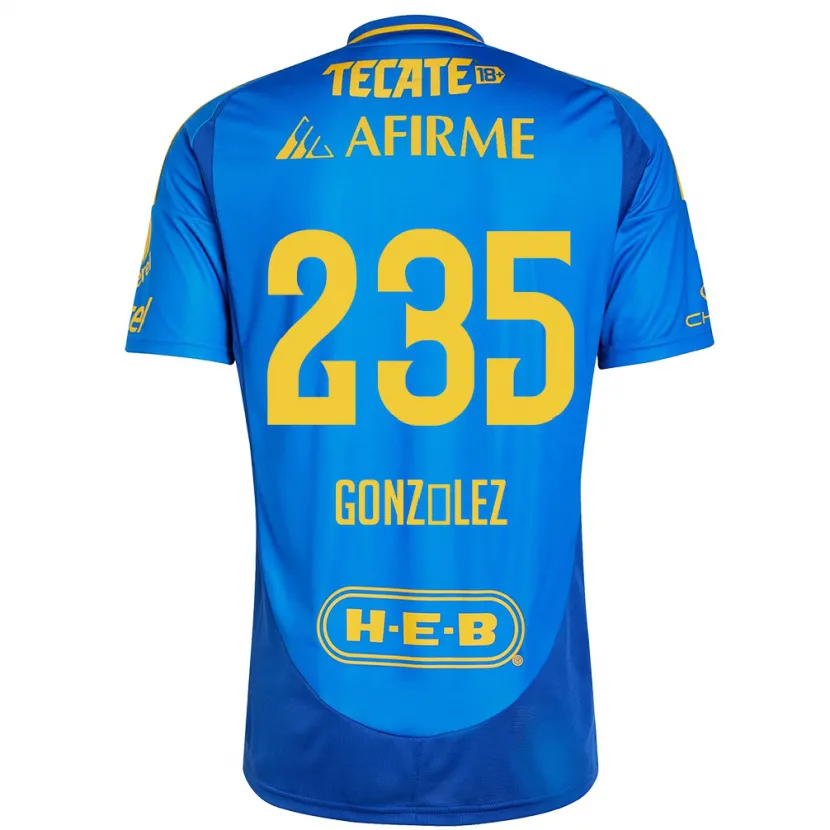 Danxen Kinder Mauricio González #235 Blau Gelb Auswärtstrikot Trikot 2024/25 T-Shirt