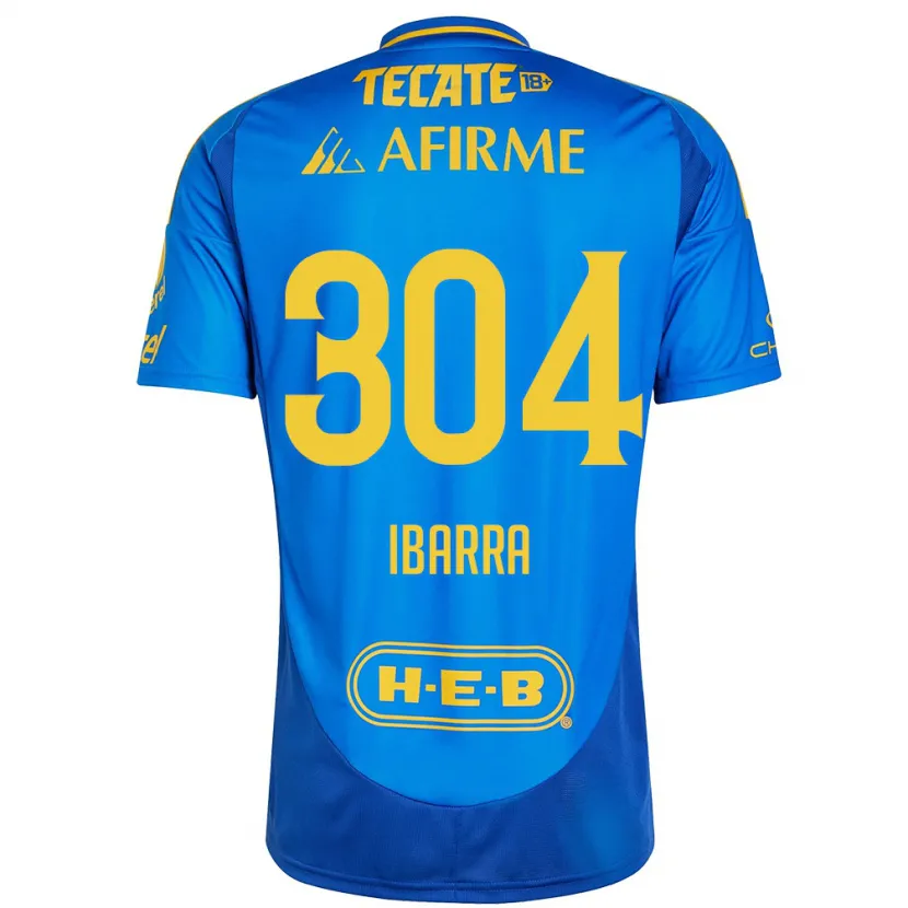 Danxen Kinder Luis Ibarra #304 Blau Gelb Auswärtstrikot Trikot 2024/25 T-Shirt