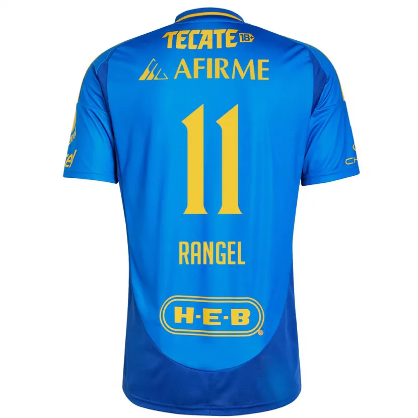 Danxen Kinder Nayeli Rangel #11 Blau Gelb Auswärtstrikot Trikot 2024/25 T-Shirt