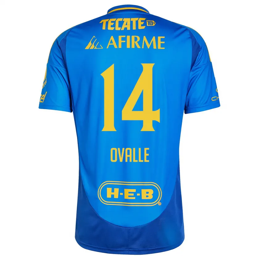 Danxen Kinder Lizbeth Ovalle #14 Blau Gelb Auswärtstrikot Trikot 2024/25 T-Shirt
